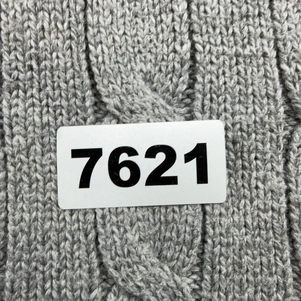 Polo Ralph Lauren Sweater Mens XL Gray Cable Knit Cotton Crewneck Pullover